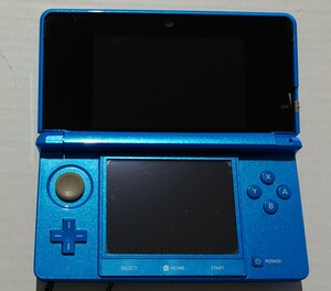 [ operation verification settled ]3DS light blue body only soft reading included charge without any problem Ver. 9.6.0-24J