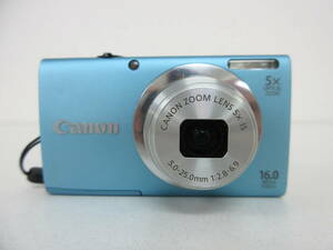 【訳アリ】中古 カメラ Canon キャノン PowerShot パワーショット A2400 IS PC1731 デジタルカメラ ブルー 充電器なし ※通電のみ確認済／L