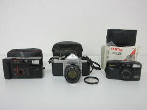 中古 カメラ 3点セット PENTAX SV ペンタックス Super-Takumar 1:1.8 55mm / ペンタックス ESPIO 140M / PREMIER PC-800 ※動作未確認 ／T