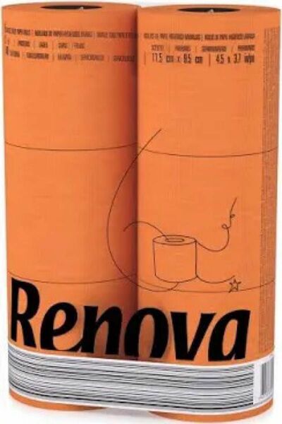 Renova 6 Roll Pack レノヴァ レノバ 6ロールパック トイレットロール　オレンジ