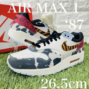 即決 ナイキ ウィメンズ エアマックス 1 '87 白 黒 マルチカラー NIKE WMNS AIR MAX 1 '87 レディースモデル 26.5cm 送料込み FD0827-133