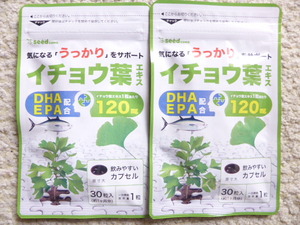 イチョウ葉エキス　約２ヶ月分(30粒×2袋)　シードコムス　　DHA EPA 　　送料無