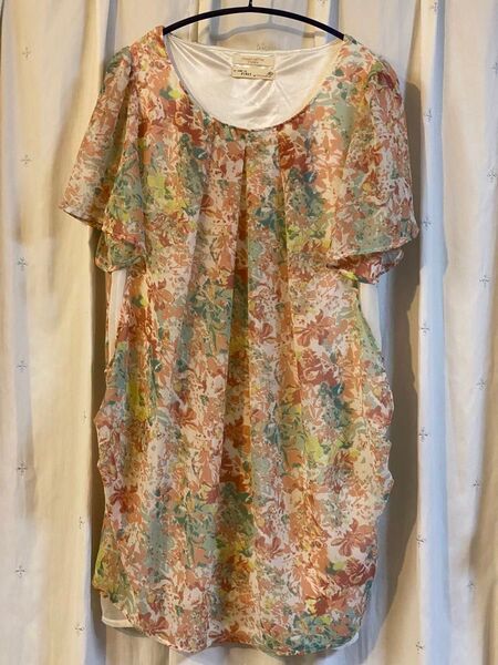 AS KNOW AS ミニワンピ (ピンク) 花柄 半袖 ワンピース 【美品】