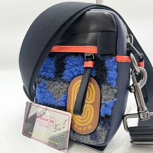 【未使用級】 現行モデル コーチ COACH ショルダーバッグ ボディバッグ ボア PVC 斜め掛け クロスボディ メンズ スマホ ウォレット