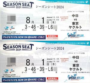[ through . side ]8 month 1 day ( tree ) Chunichi Dragons vs Yakult swallow z left side Dragons out . respondent . ream seat 