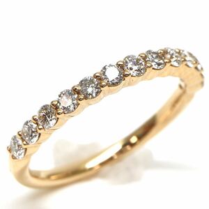◆K18 天然ダイヤモンドハーフエタニティリング◆J 約1.7g 約6号 diamond ring指輪 jewelry ジュエリー EA7/EA7