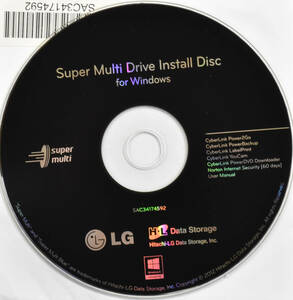 LG電子 DVDマルチドライブ付属 Super Multi Drive Install Disc (DVD書込みソフト Power2GO) 2012年製 送料120円から (管:DN07 x3s
