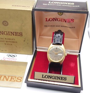 【R1-509】 美品 LONGINES Olympian メンズ 腕時計 デイデイト 自動巻き アンティーク ヴィンテージ 保管箱 保証書付き 稼働品 [K550]