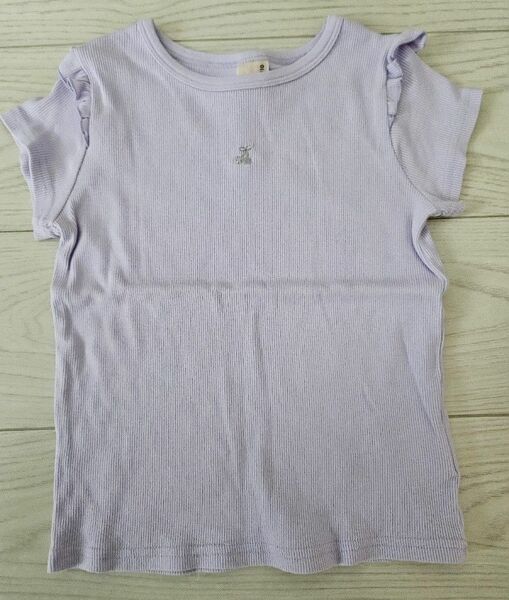 プティマイン　半袖Tシャツ　110㎝ トップス 女の子　さくらんぼ　パープル