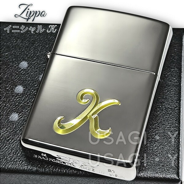 zippo☆イニシャル☆K☆深彫り☆シルバーミラー☆シンプル☆ジッポ ライター