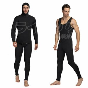 [M] Long John tapper с капюшоном . комплект мокрый костюм 3mm мужской полный костюм серфинг морской спорт 