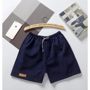 ワンポイント シンプル ショートパンツ ショーツ M ネイビー男女兼用 新品