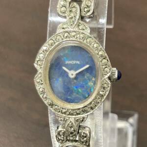 JANOPAL wristwatch Jean opal quarts clock blue character STAINLESS STEEL SS not yet operation Junk used 