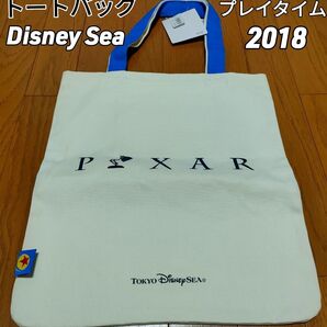 定価以下新品:ピクサープレイタイム2018トートバッグ:シー限定:PIXAR:エコバッグ PlayTime2018:ディズニー