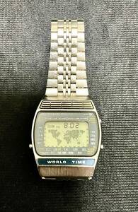 希少★SEIKO セイコーアトラス　ワールドタイム　ブルー　ジャンク　簡易取説コピー付き