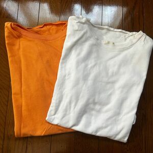 お得の2点set カットソー ユニクロ Tシャツ 無地 半袖 トップス