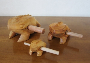  из дерева ударные инструменты лягушка giro музыкальные инструменты размер 3 вид ( большой * средний * маленький ) Asian музыкальные инструменты лягушка USED