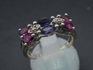 [300]13 number SILVER silver 925 tanzanite color stone Vintage Vintage ring ring accessory TIA