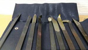 . country bonsai tool also pattern carving knife 9 pcs set No.121 MASAKUNI. country work unused 220mm bonsai hand go in tool 