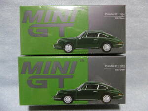 未開封未使用品 MINI GT 560 Porsche 911 1964 Irish Green 左右ハンドル 2台組