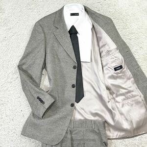  rare size! Hugo Boss [. height. excellent article ]HUGO BOSS suit setup tailored jacket tweed style beige 2XL rank 