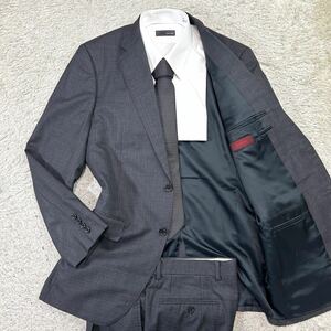  rare size! Durban [. height. excellent article ]DURBAN suit setup tailored jacket check gray XL rank 