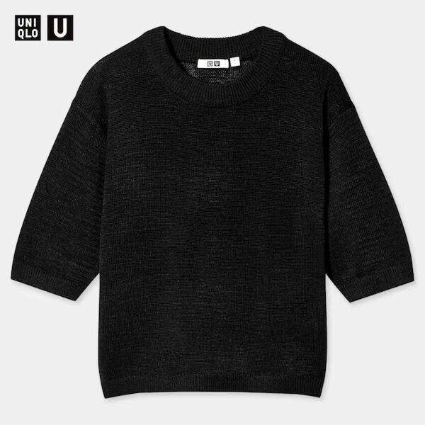 UNIQLO U コットンブレンドクルーネックセーター ブラック