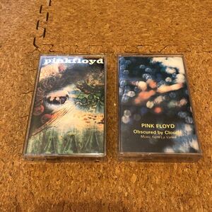 PINK FLOYD PINKFLOYD pink floyd cassette tape 2 pcs set obscured by clouds a saucerful of secrets