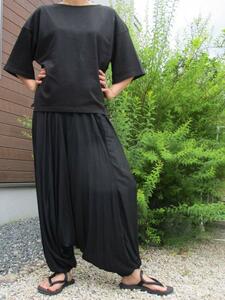 [SALE]① new goods * man and woman use * black color * rayon material * soft * sarouel pants 