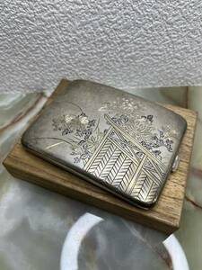 希少 当時物 煙草入れ 銀製 silver 刻印 作家 時代物 アンティーク レトロ 