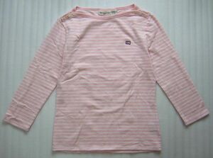 USED* Polo Ralph Lauren POLO JEANS| 7 minute sleeve border pattern boat neck cut and sewn | pink S