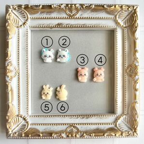 【3Dネイルパーツ】 ちいかわ モモンガ カニちゃん うさぎ ピース デコパーツ