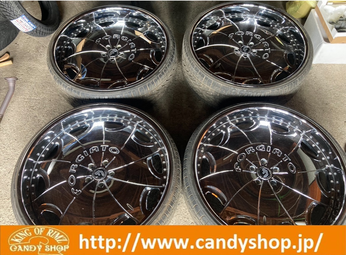 【中古】28インチFORGIATO10J★5穴PCD127アメ鍛造深リムメッキ★