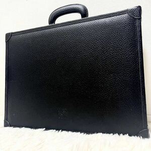 1 jpy ~ superior article Loewe LOEWE attache case business bag leather original leather wrinkle black black type pushed . Logo A4 high capacity men's dial lock 