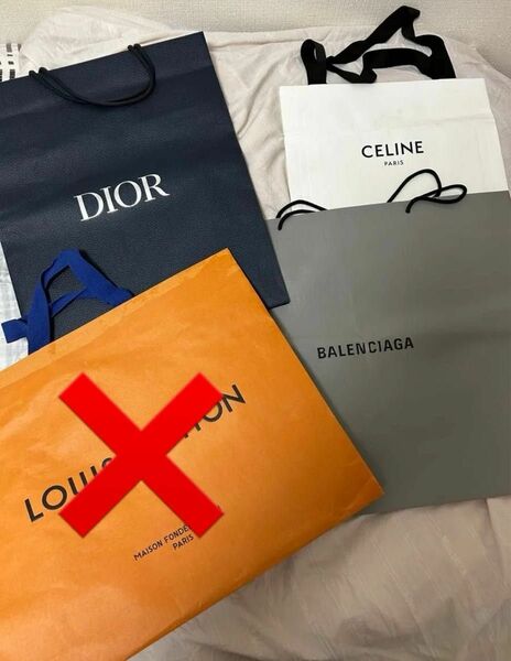 dior Dior balenciaga celin ショップ袋 紙袋　ビックショッパーセット