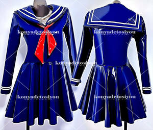 LJH24052 navy blue super lustre pretty sailor manner One-piece to cosplay JK uniform can girl Halloween fancy dress change equipment photographing . Event costume 