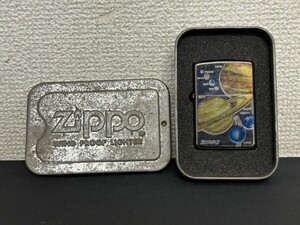 比較的美品　A2　Zippo　ジッポー　1996年製　惑星　両面加工　オイルライター　ケース付き　ヴィンテージ　現状品