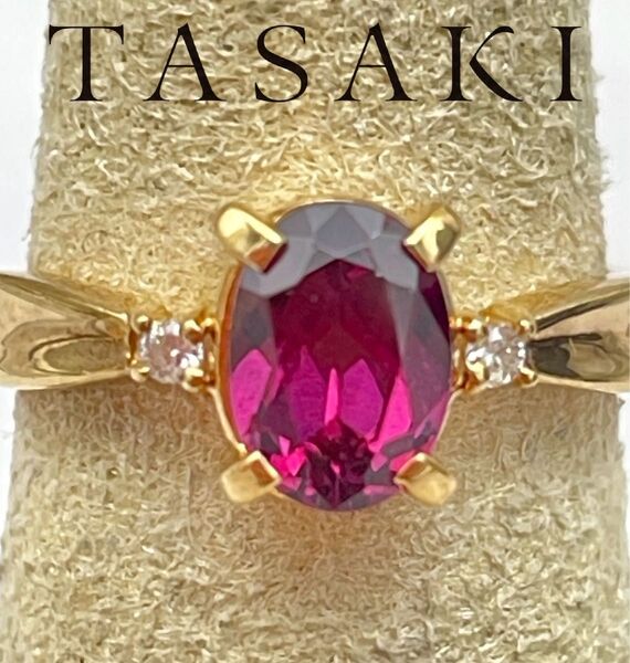 TASAKI 田崎 タサキ K18 ガーネット ダイヤモンド 6号