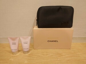 sr1234 056 未使用品 CHANEL 正規品 化粧ポーチ 黒 シャネル 化粧品 付き 箱付き ポーチ 小物入れ 現状品 中古