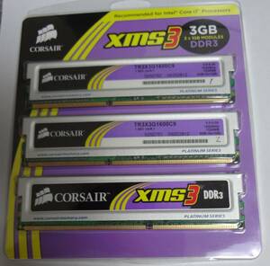 メモリ CORSAIR DDR3-1600 1GB x 3=3GB (TR3XG1600C9G)