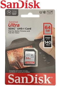 サンディスクSDXCカード 64GB SanDisk Ultra SDXCメモリカード UHS-I U1 CLASS10 最大読込140MB/s SDSDUNB-064G-GN6IN フルHD録画対応