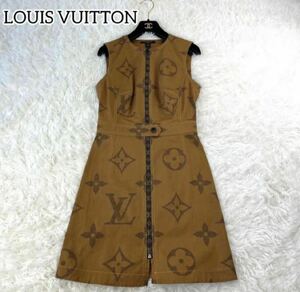 [ super rare ][ hard-to-find ] immediately complete sale goods super shortage of stock Louis Vuitton monogram One-piece 36 LOUIS VUITTON no sleeve A line knee height high class 