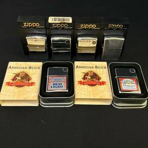 BEg059R 60 未使用 ケース付 ZIPPO 6点 まとめ 鏡面シルバー Budweiser バドワイザー England House Swizerland House オイルライター USA