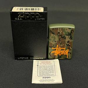 BEd001R 60 ① 未使用 ケース付き Zippo STUSSY ステューシー 迷彩柄 カモフラ オイルライター ヴィンテージ USA 1999