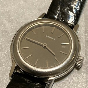 ◆外観良品◆人気◆ LONGINES ロンジン 手巻き 黒文字盤 ボーイズ腕時計