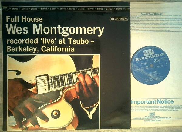 Wes Montgomery - Full House Riverside RLP 9434 オランダ Fontana ミゾ オリジナル