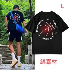 メンズ 半袖 綿素材Tシャッツ ブラック バスケ 黒 半袖 Tシャツ 半袖Tシャツ ブラック