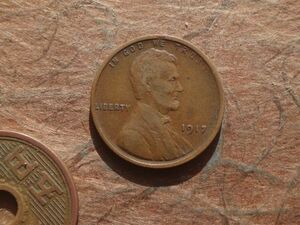 アメリカ　1Cent　青銅　1917年　KM#132　(19.1mm, 3.1g)