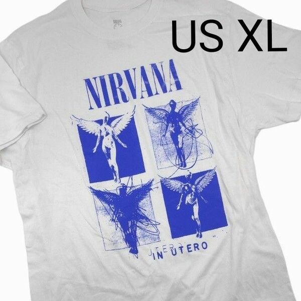 海外限定 ニルヴァーナ NIRVANA Tシャツ バンドTシャツ XL 半袖 Tシャツ 大きいサイズ 白 日本未入荷 XL