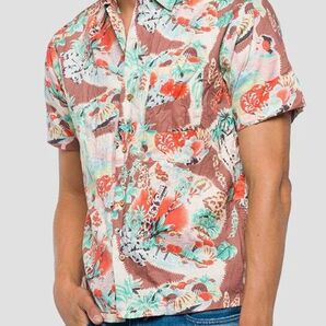 REPLAY リプレイ SHIRT WITH HAWAIIAN PRINT ハワイアンプリント アロハシャツ ハワイアンシャツ